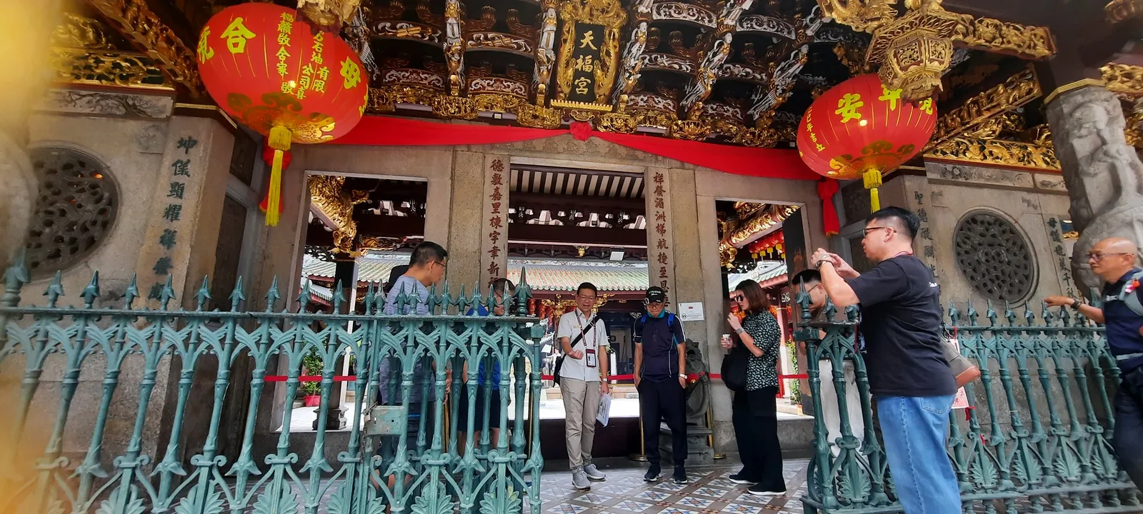 Ornate temple roof detail in Chinatown